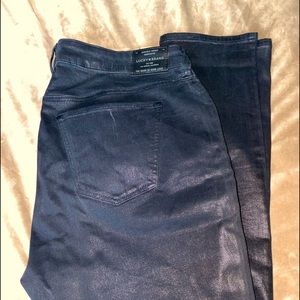 Black shiny Lucky Brand jean pants
